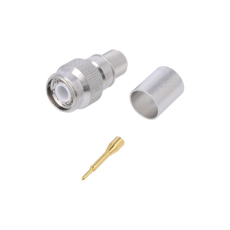 Mufă TNC Tată Drept 50Ω Crimp PTFE Aurit | Electronic-mag.ro | Componente Electronice