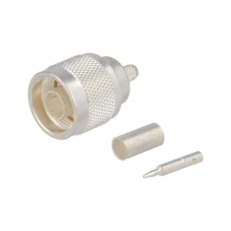 Mufă N tată drept 50Ω crimpat PTFE pentru RG141, RG58C/U, URM43, URM76 | Electronic-mag.ro | Componente Electronice