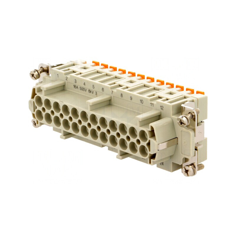 Conector HDC Inserturi Contact Mamă 24 PE 16A | Electronic-mag.ro | Componente Electronice