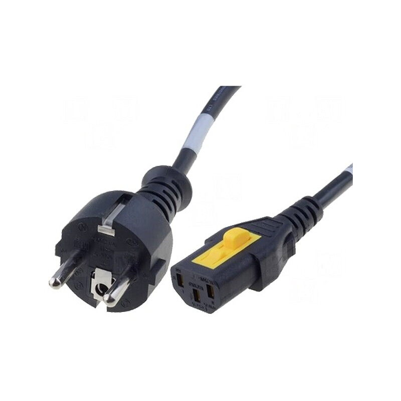 Cablu Alimentare 3m CEE 7/7 la IEC C13 cu Blocare 10A | Electronic-mag.ro | Componente Electronice