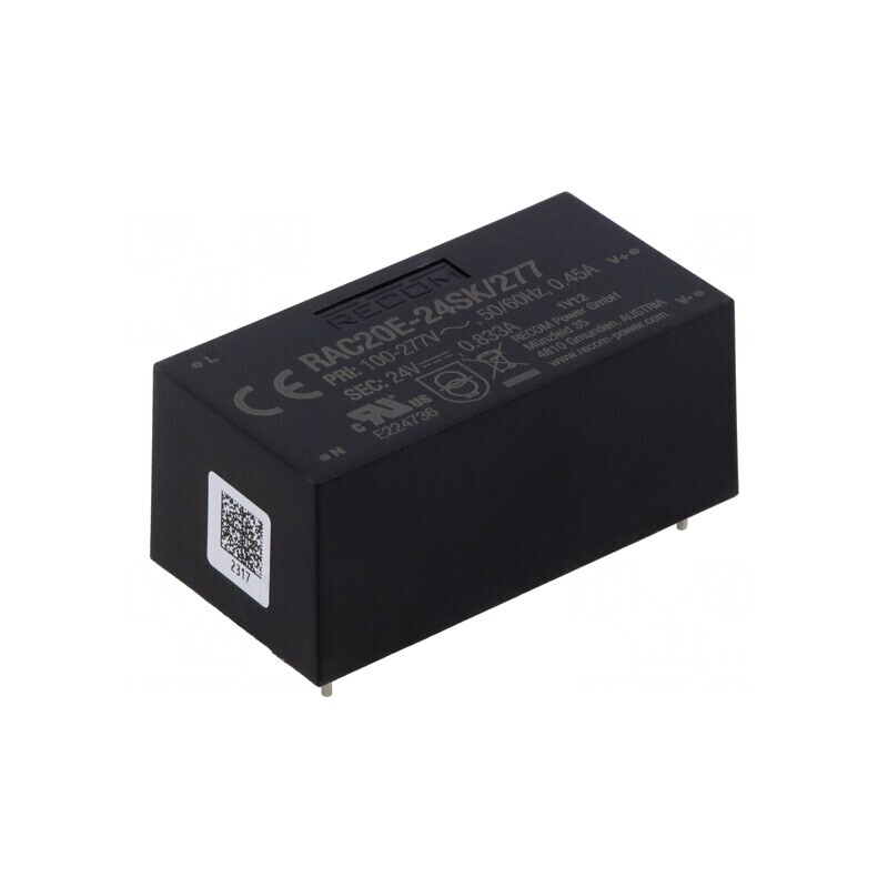 Convertor AC/DC 20W 24V 833mA 84% PCB 4000V | Electronic-mag.ro | Componente Electronice