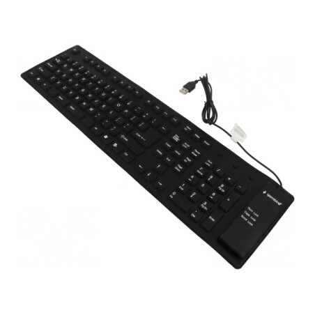 Tastatură USB Neagră cu Cabluri și Layout US | Electronic-mag.ro | Componente Electronice
