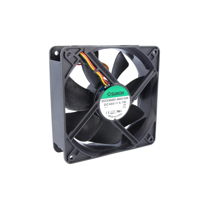 Ventilator DC Axial 48V 120x120x38mm 234,6m3/h 48dBA 24AWG | Electronic-mag.ro | Componente Electronice