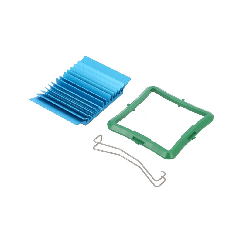 Radiator extrudat cu aripioare BGA albastru 40x40mm | Electronic-mag.ro | Componente Electronice