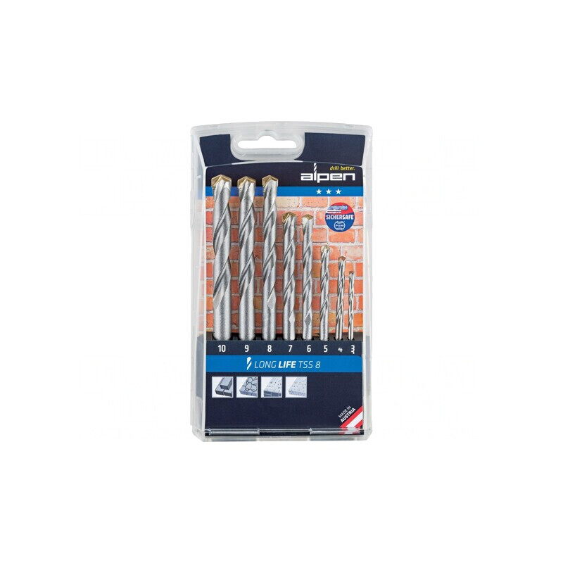 Set Burghie Beton Oțel LONGLIFE 8 Buc. | Electronic-mag.ro | Componente Electronice