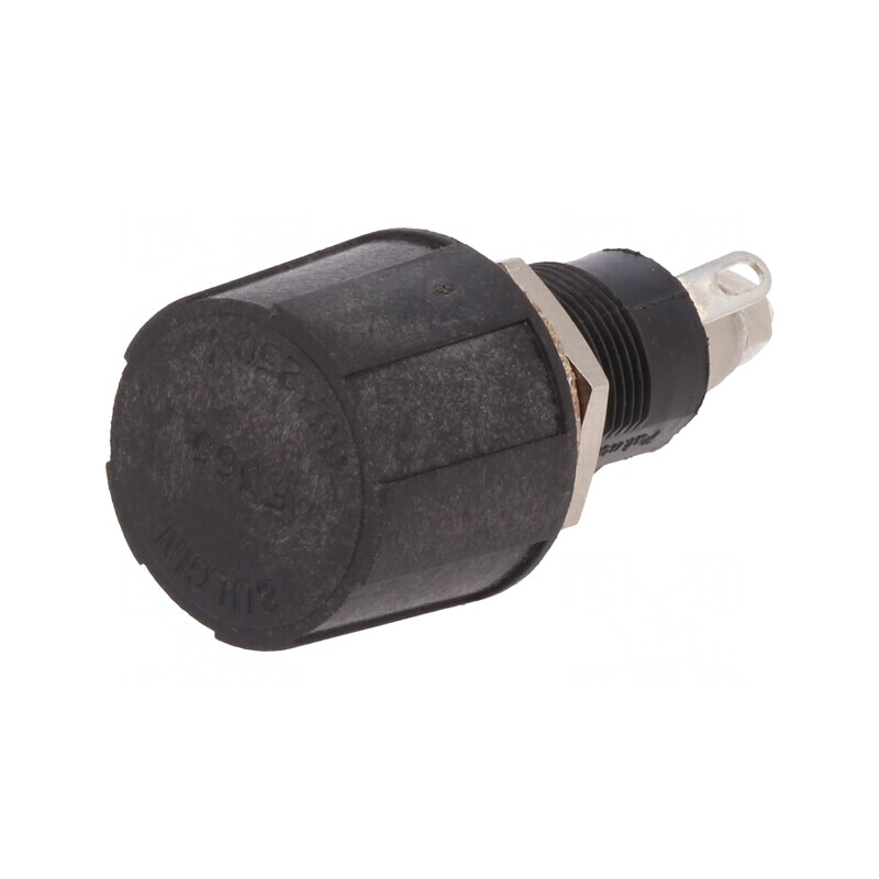 Clemă siguranțe cilindrice 5x20mm 250V neagră IP66 pe panou | Electronic-mag.ro | Componente Electronice