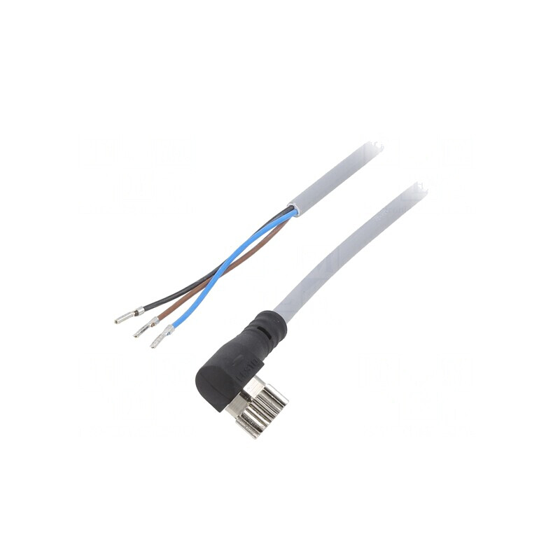 Cablu de Conectare M8 3 PIN în Unghi 2,5m 60VAC 3A | Electronic-mag.ro | Componente Electronice