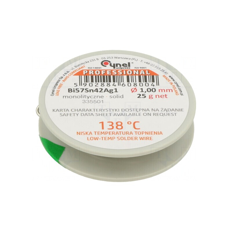 Sârmă de lipit fără plumb 1mm 25g Bi57Sn42Ag1 | Electronic-mag.ro | Componente Electronice