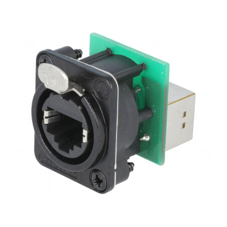 Adaptor Soclu etherCON 8P Cat5e Ecranat Aurit | Electronic-mag.ro | Componente Electronice