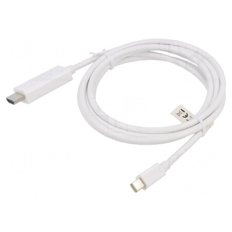 Cablu DisplayPort la HDMI 2m Alb | Electronic-mag.ro | Componente Electronice