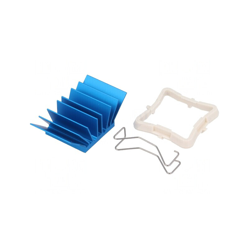 Radiator extrudat cu aripioare BGA albastru 21x21mm | Electronic-mag.ro | Componente Electronice