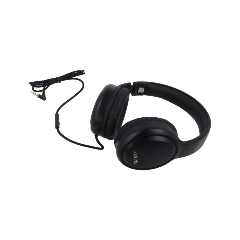 Căşti cu microfon Jack 3,5mm Negru 1,2m | Electronic-mag.ro | Componente Electronice