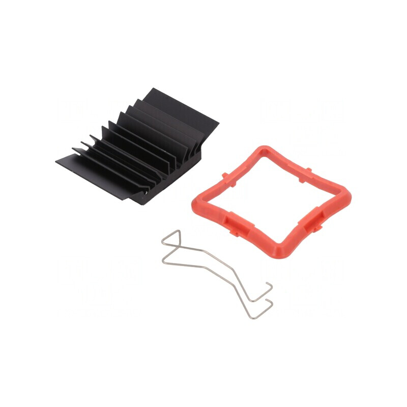 Radiator extrudat cu aripioare BGA negru 27mm x 27mm | Electronic-mag.ro | Componente Electronice