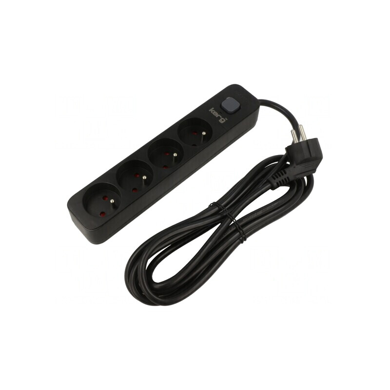Prelungitor cu Protecție la Supratensiune, 4 Prize, 16A | Electronic-mag.ro | Componente Electronice