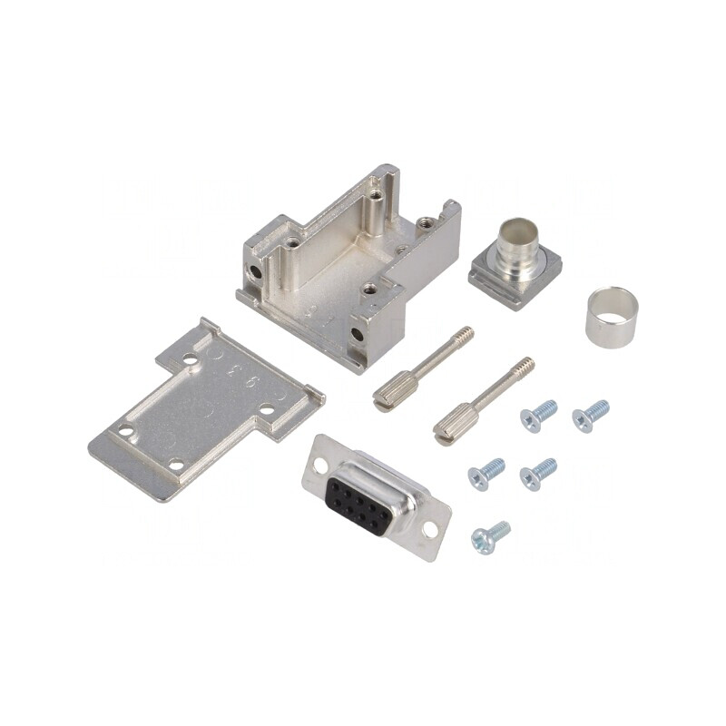 D-Sub 9-PIN Mufă Mamă Lipire pe Cablu Neagră Kit Complet | Electronic-mag.ro | Componente Electronice