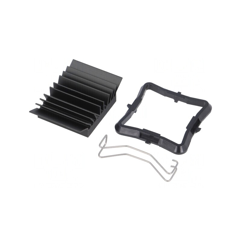 Radiator Extrudat cu Aripioare BGA Negru 25x25mm | Electronic-mag.ro | Componente Electronice