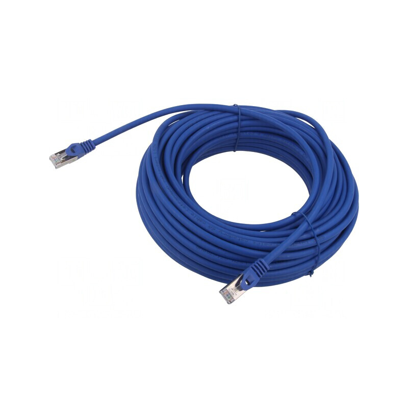 Patch cord S/FTP Cat 6a Cu LSZH Albastru 20m | Electronic-mag.ro | Componente Electronice