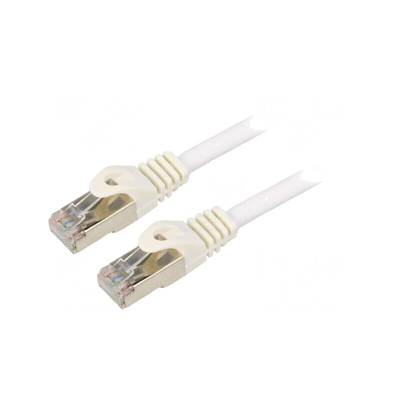 Patch cord S/FTP Cat 6a alb 20m | Electronic-mag.ro | Componente Electronice