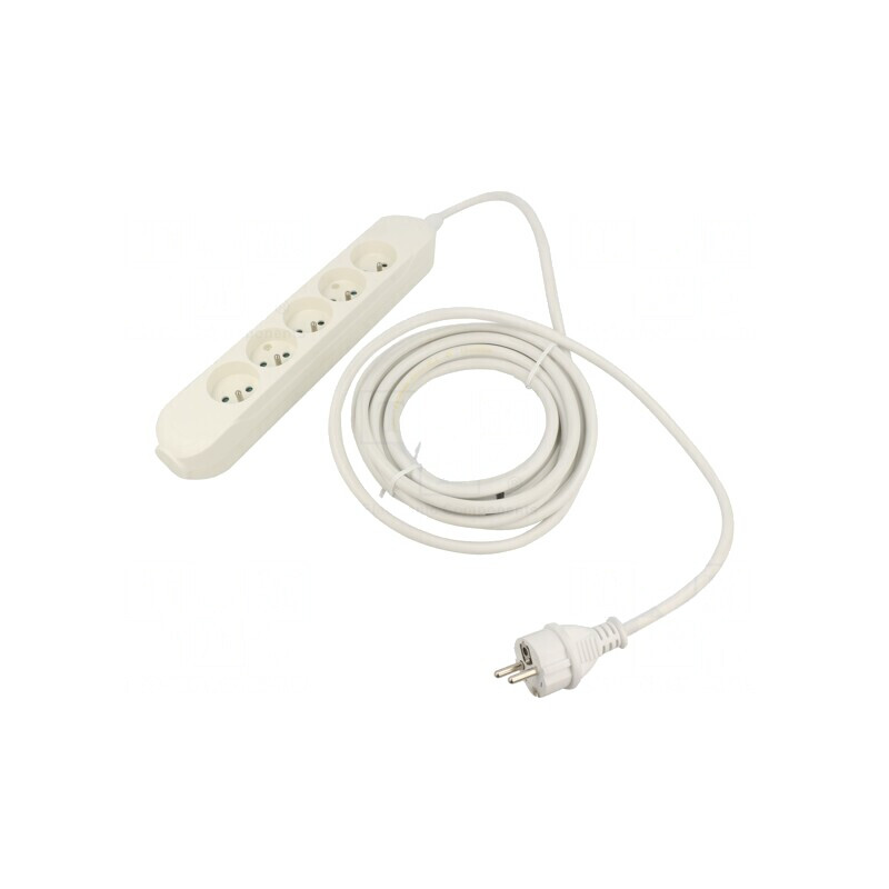 Prelungitor Alb 3m cu 5 Prize 16A PVC | Electronic-mag.ro | Componente Electronice