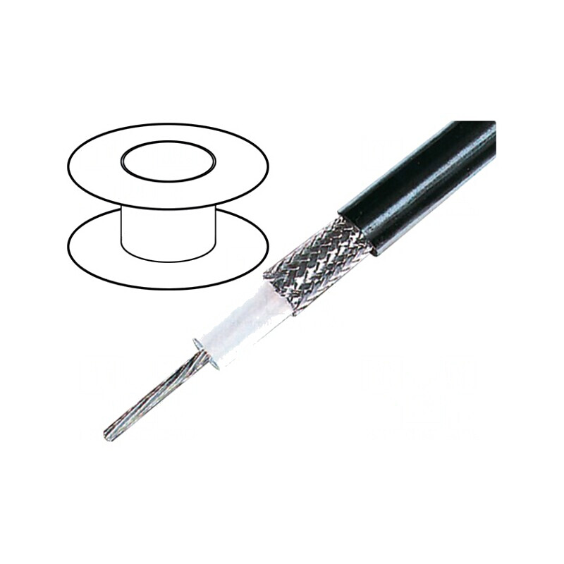 Cablu Coaxial RG214U PVC Negru 10.8mm | Electronic-mag.ro | Componente Electronice