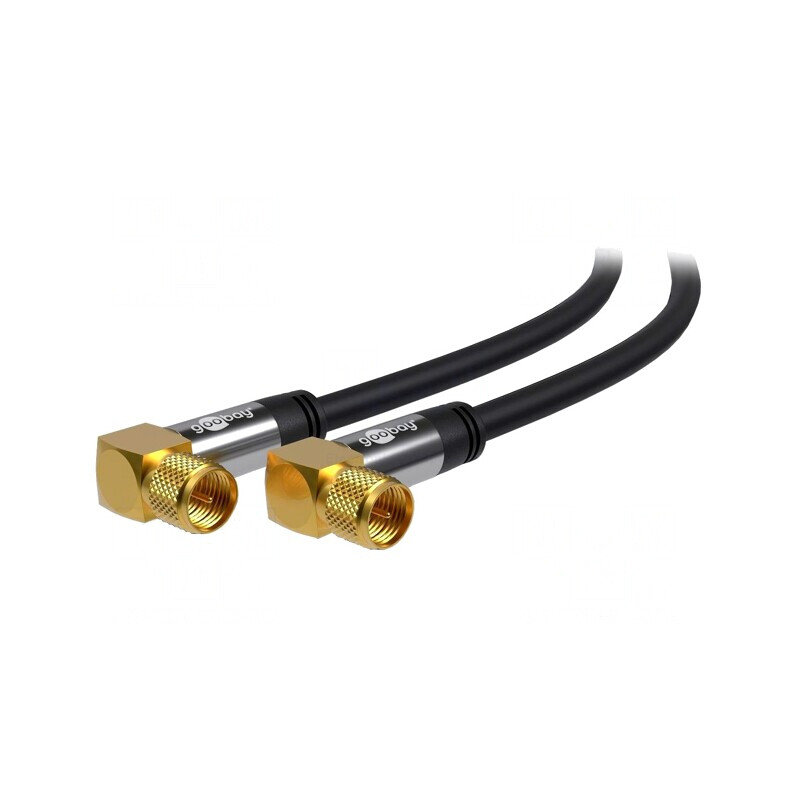 Cablu Coaxial 75Ω 5m Mufă Unghi F Ambele Părți PVC Negru | Electronic-mag.ro | Componente Electronice