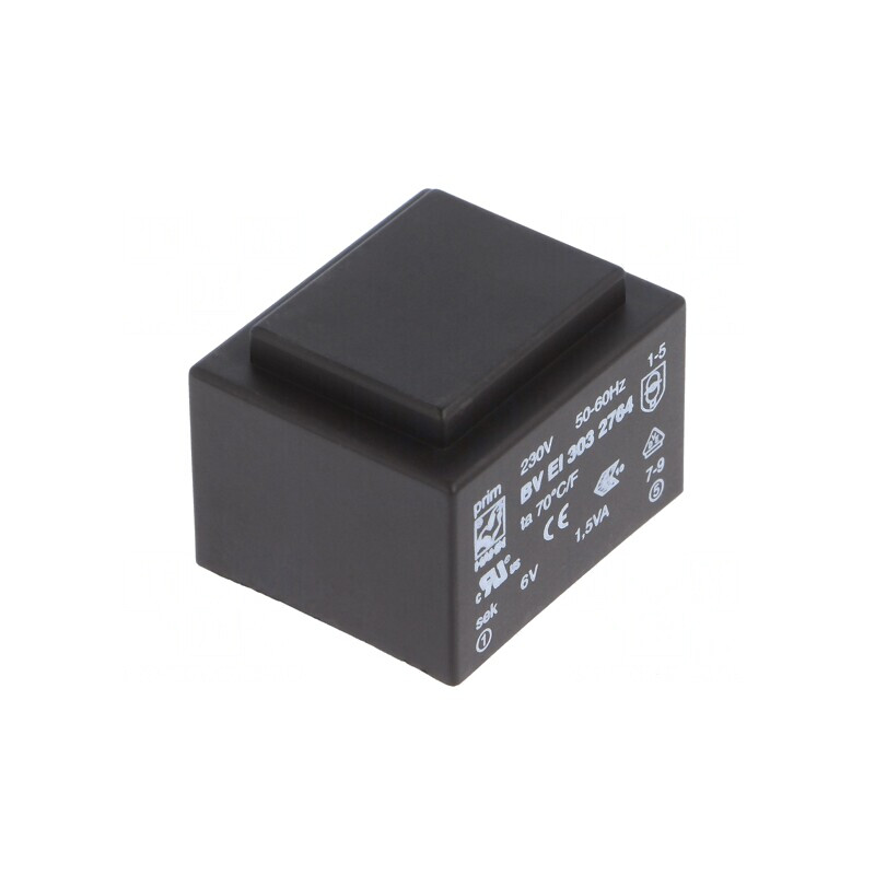 Transformator încapsulat 1,5VA 230V-6V 250mA PCB | Electronic-mag.ro | Componente Electronice