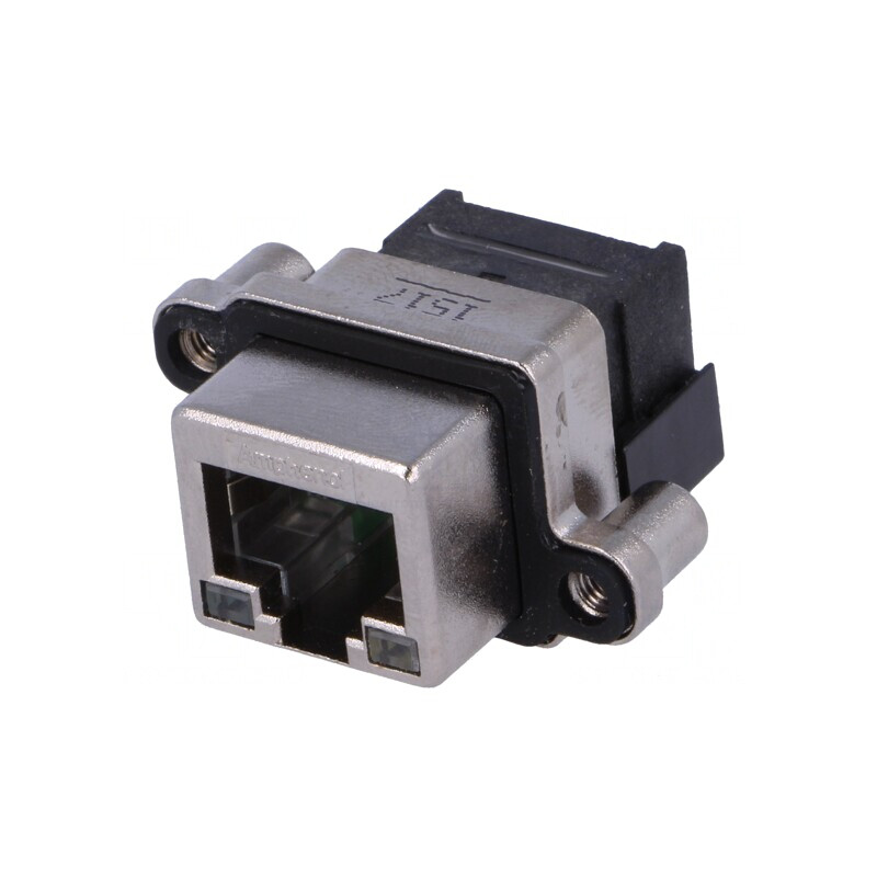 Soclu RJ45 cu LED pentru montare pe panou IP67 | Electronic-mag.ro | Componente Electronice