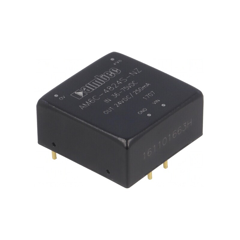 Convertor DC/DC 6W 36-75V la 24V 250mA 1x1 | Electronic-mag.ro | Componente Electronice