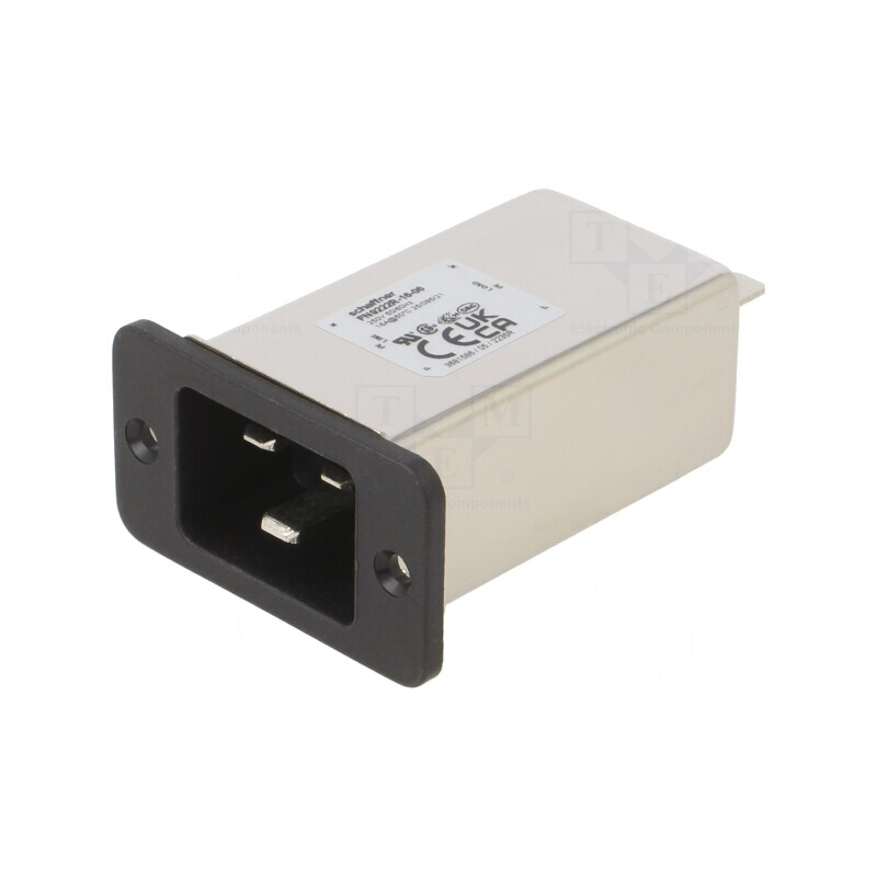 Conector de alimentare AC soclu tată 16A 250VAC C14 FN9222R-16-06 | Electronic-mag.ro | Componente Electronice
