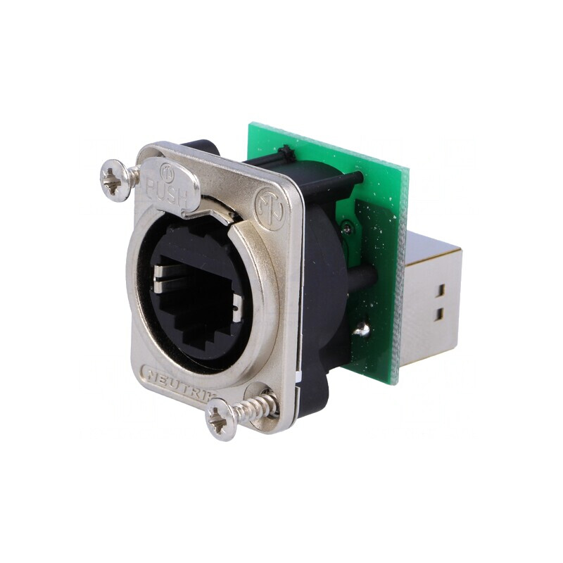 Adaptor Soclu etherCON 8P8C Cat 5e Ecranat Aurit NE8FDP | Electronic-mag.ro | Componente Electronice
