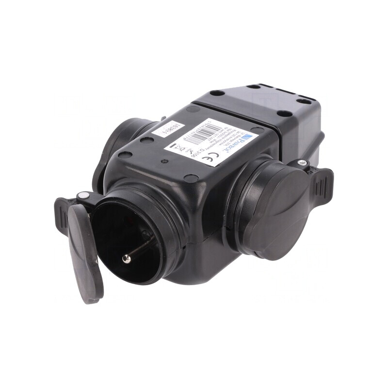 Conector Alimentare AC 250VAC 16A Negru IP44 | Electronic-mag.ro | Componente Electronice