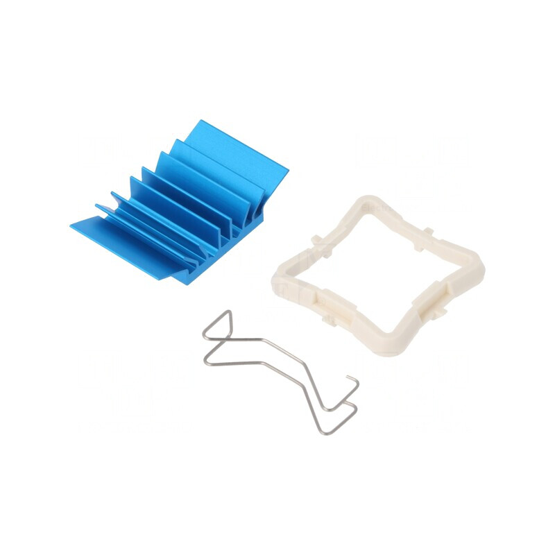 Radiator extrudat cu aripioare BGA albastru 21x21mm | Electronic-mag.ro | Componente Electronice