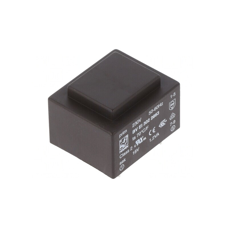Transformator încapsulat 1.2VA 230VAC 18V 67mA PCB | Electronic-mag.ro | Componente Electronice