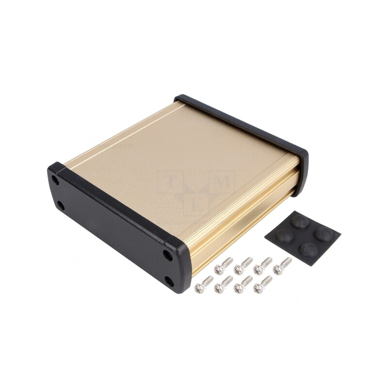 Carcasă Universală Aluminiu Aurit 113,7x119x35,2mm | Electronic-mag.ro | Componente Electronice