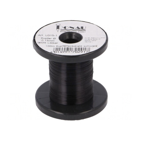 Sârmă de cupru argintată 0,15mm neagră 0,029kg | Electronic-mag.ro | Componente Electronice