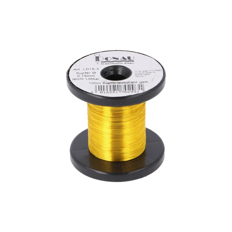Sârmă de Cupru Argintată Galbenă 0,15mm | Electronic-mag.ro | Componente Electronice