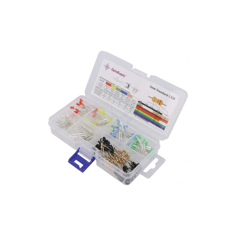 Set LED 3mm 280buc Cutie Plastic | Electronic-mag.ro | Componente Electronice