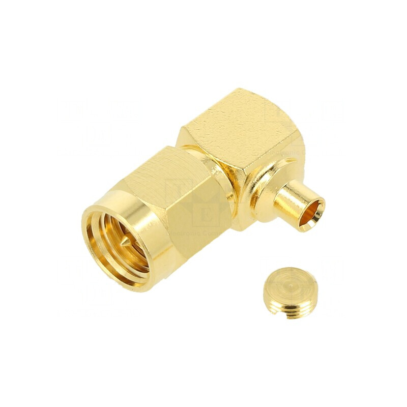 Mufă SMA tată unghi 90° 50Ω PTFE aurit | Electronic-mag.ro | Componente Electronice