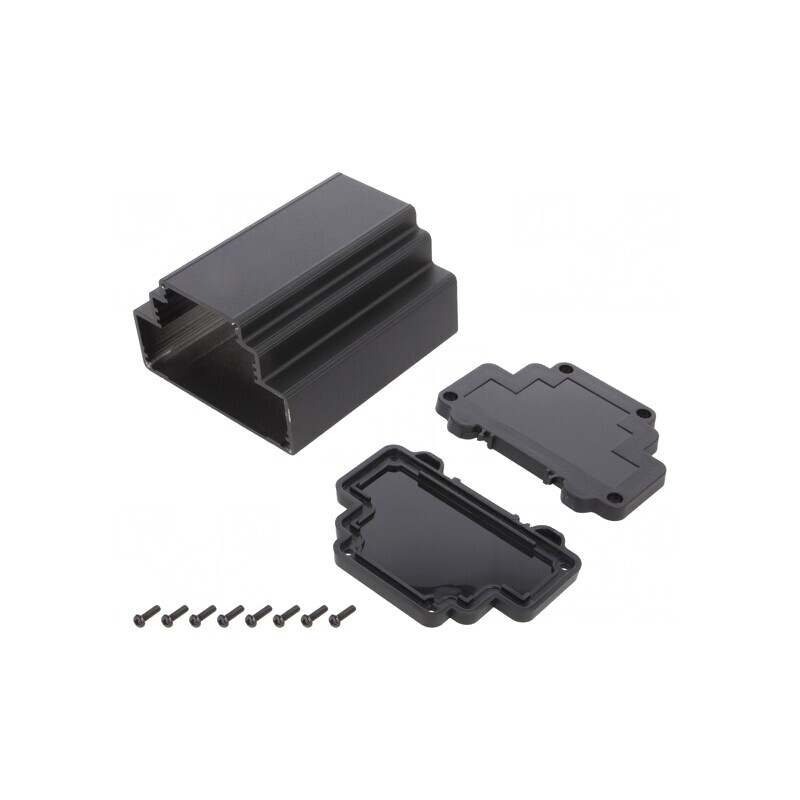 Carcasă pentru șină DIN 98,3x113,3x69mm Aluminiu | Electronic-mag.ro | Componente Electronice
