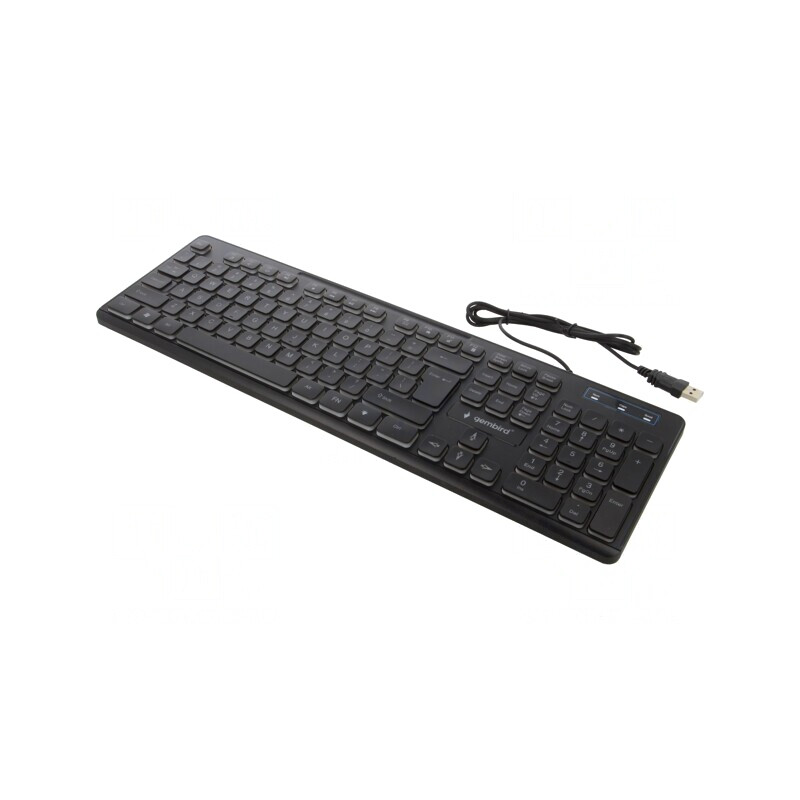 Tastatură USB Neagră US Layout 1,4m | Electronic-mag.ro | Componente Electronice