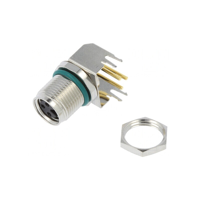 Conector M8 Mamă 3PIN 90° IP68 Metal 60V 4A | Electronic-mag.ro | Componente Electronice