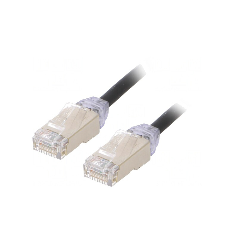 Patch cord F/UTP Cat6a negru 1m LSZH 28AWG | Electronic-mag.ro | Componente Electronice