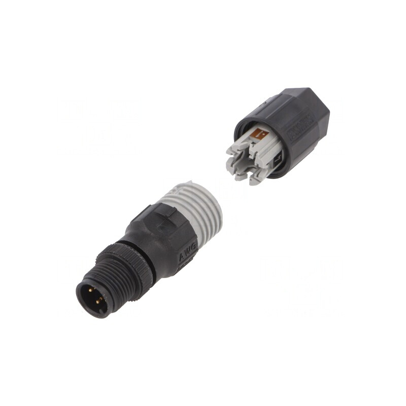 Mufă M12 PIN 4 tată cablu IDC 0.75 CANopen | Electronic-mag.ro | Componente Electronice