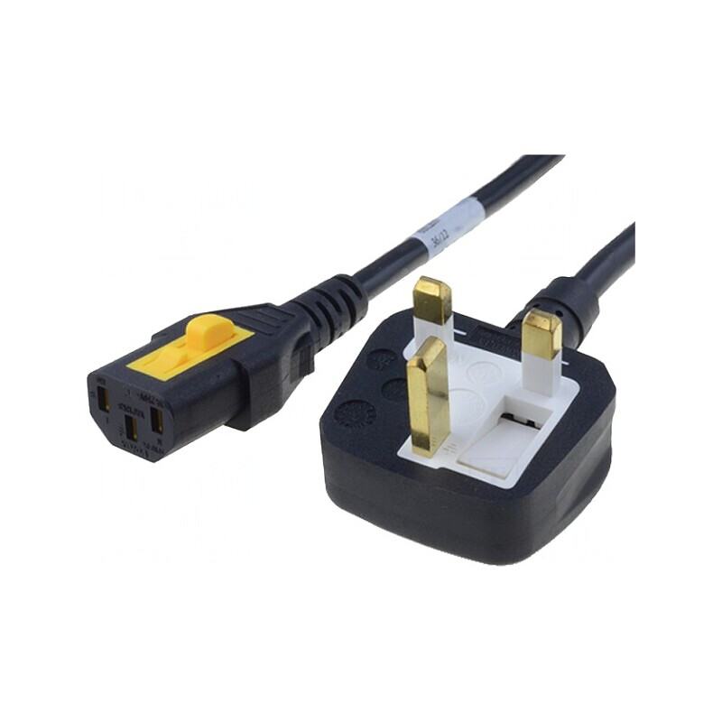 Cablu Alimentare UK BS 1363 la IEC C13 2m Negru | Electronic-mag.ro | Componente Electronice