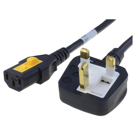 Cablu Alimentare UK BS 1363 la IEC C13 2m Negru | Electronic-mag.ro | Componente Electronice