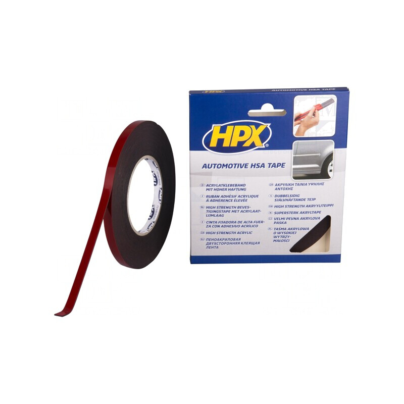 Bandă dublă adezivă acrilică antracit 9mm x 10m x 1,1mm | Electronic-mag.ro | Componente Electronice