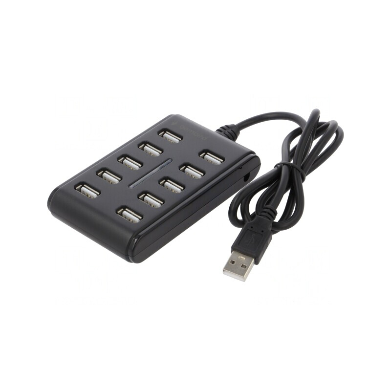 Hub USB 2.0 10 Porturi Negru 0.8m | Electronic-mag.ro | Componente Electronice