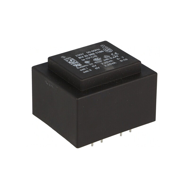 Transformator încapsulat 4,5VA 230V 6V 375mA PCB | Electronic-mag.ro | Componente Electronice