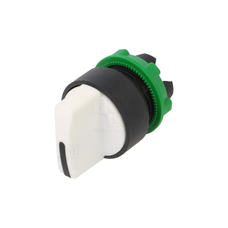 Comutator rotativ 22mm alb 2 poziții | Electronic-mag.ro | Componente Electronice