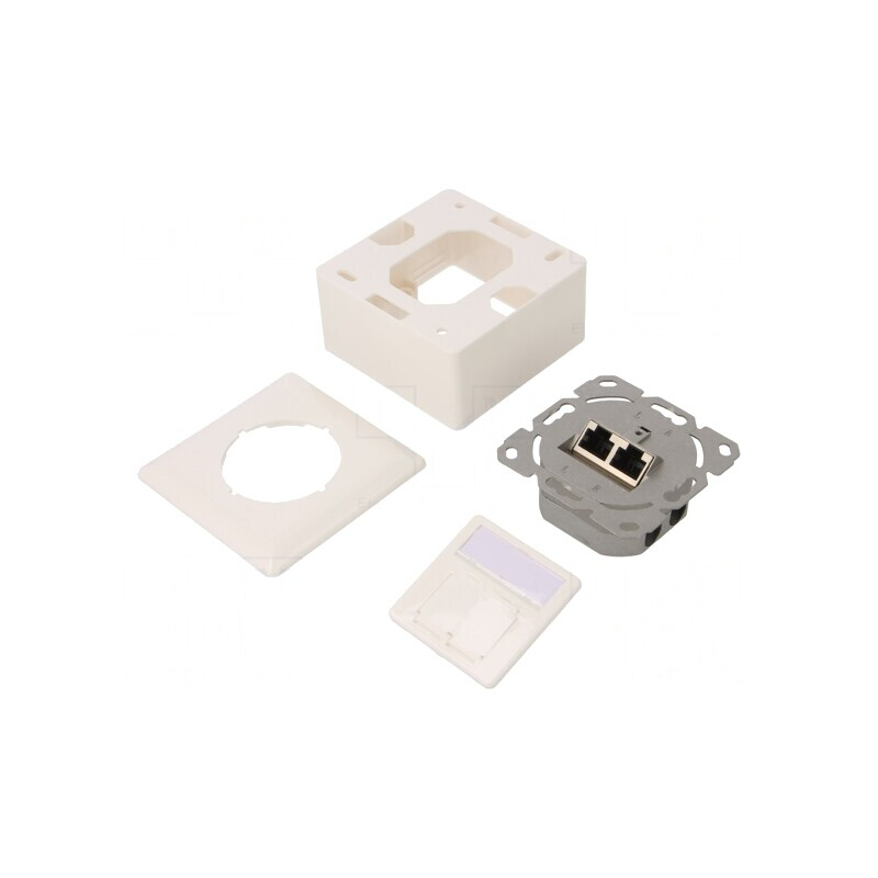 Soclu RJ45 Cat 6 Keystone Albă Două Porturi Montaj Perete | Electronic-mag.ro | Componente Electronice